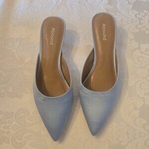 Abound Helen Light Blue Satin Mules - NIB
